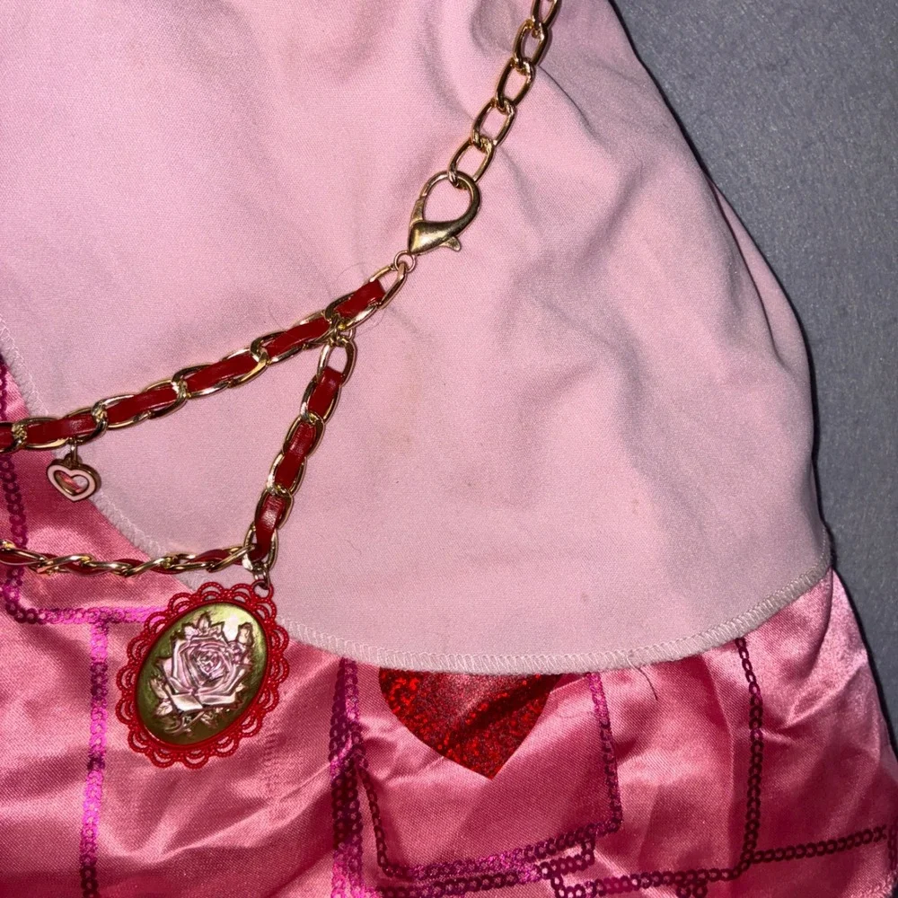 Spirit Disney Descendants Rise of Red Bridget Costume M Pink Hearts